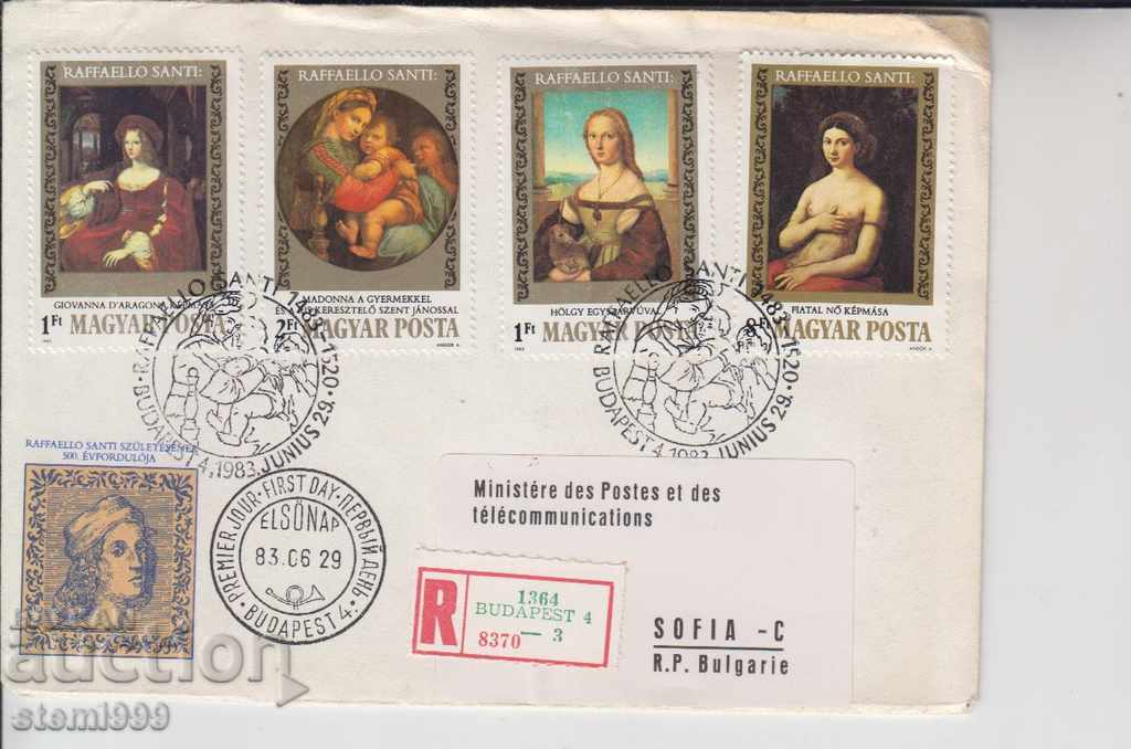 First day envelope Registered mail Raphael art