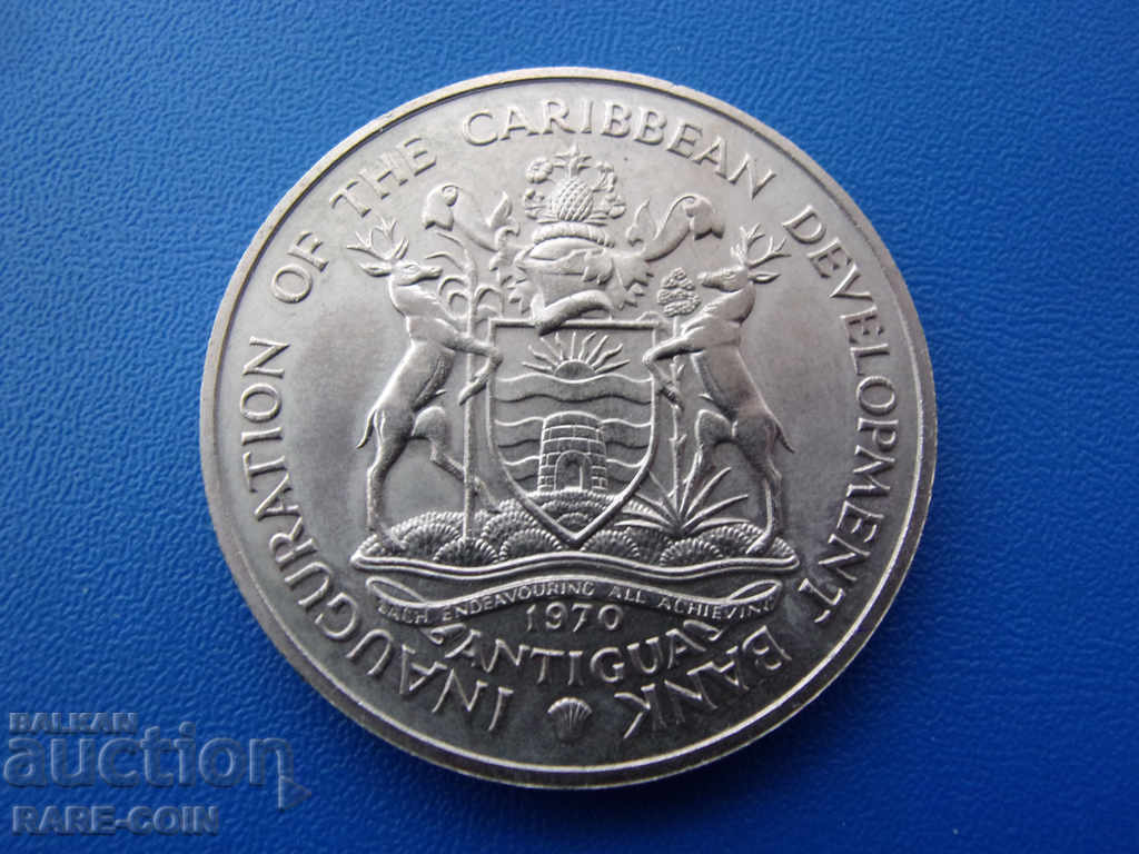 RS (34) Antigua-4 dolari 1970- multe linii-circulatie 14.000 buc.
