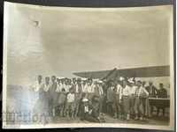 1853 Kingdom of Bulgaria young people in front of a plane 20s