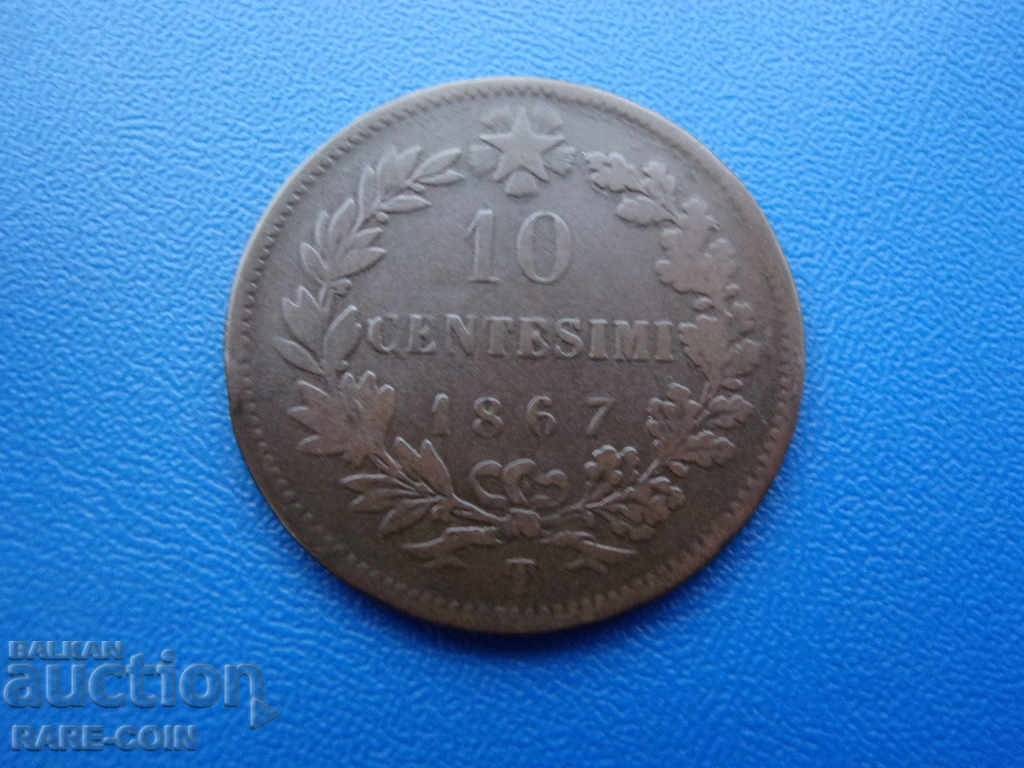 RS (34) Italia-10 centi 1867-Torino.BZC