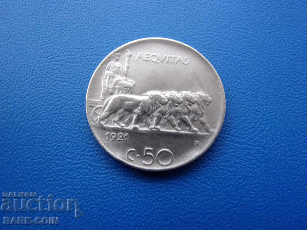 RS (34) Italy-50 cent 1921 R-Rome.BZC