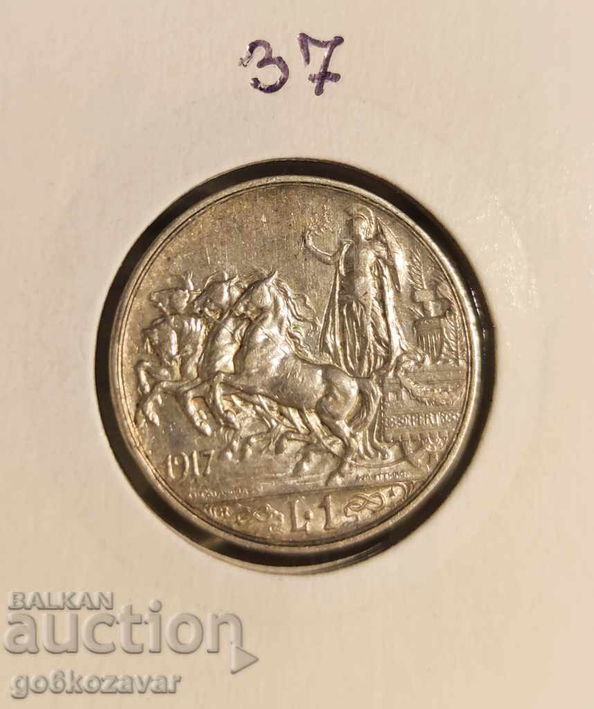Italia 1 pound 1917 Argint, Top colecție!