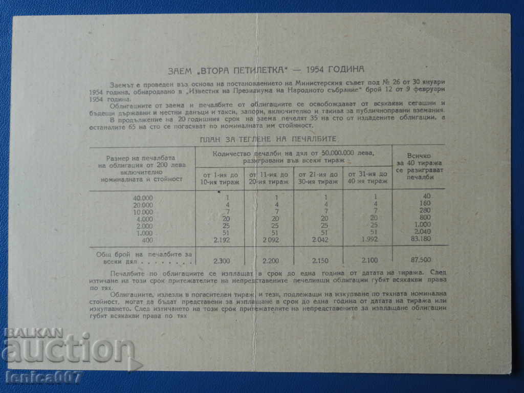 Livrarea Bulgaria 1954 - 20 BGN Livrarea Bulgaria 1954 - 20 BGN