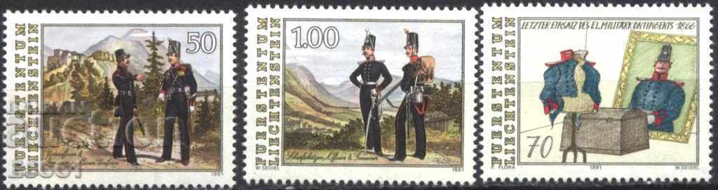 Pure stamps Military contingent 1991 Liechtenstein