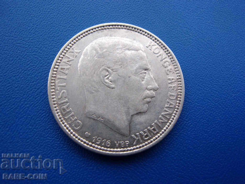 RS (35) Danemarca-Jubilee-2 coroane 1916-foarte rare și argintii.BZC cu preț € 30.68 | 60.01 BGN