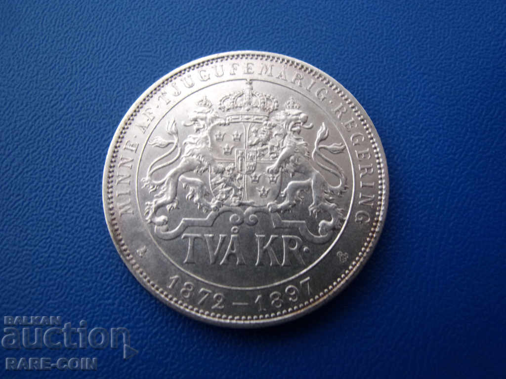 RS (35) Suedia-Jubilee-2 coroane 1897-foarte rare și argintii