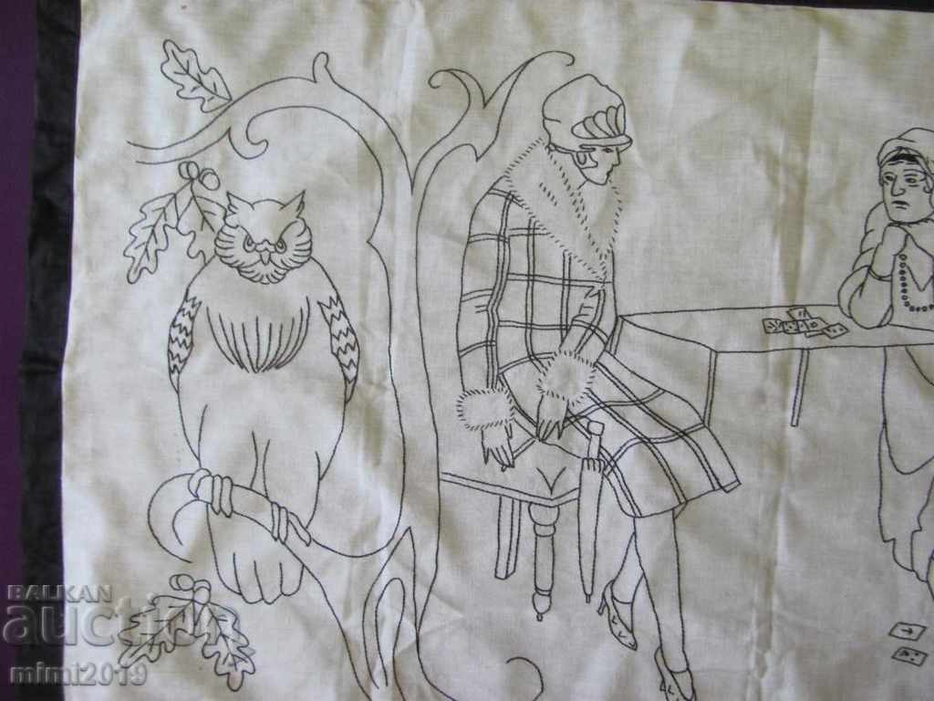 Auction 20's Hand Embroidery Wall Carpet Auction 20's Hand Embroidery Wall Carpet