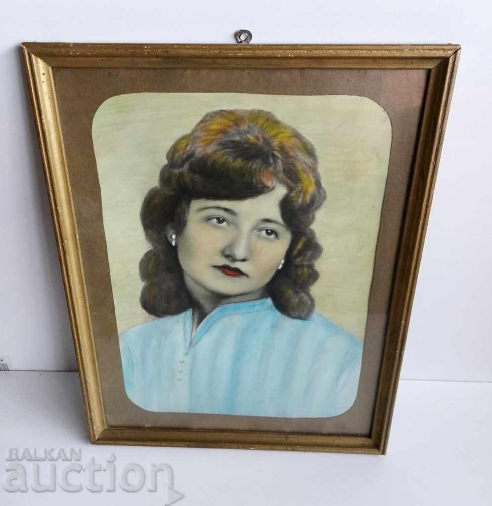OLD RETUISHED PHOTO PICTURE PORTRAIT FRAME GLASS