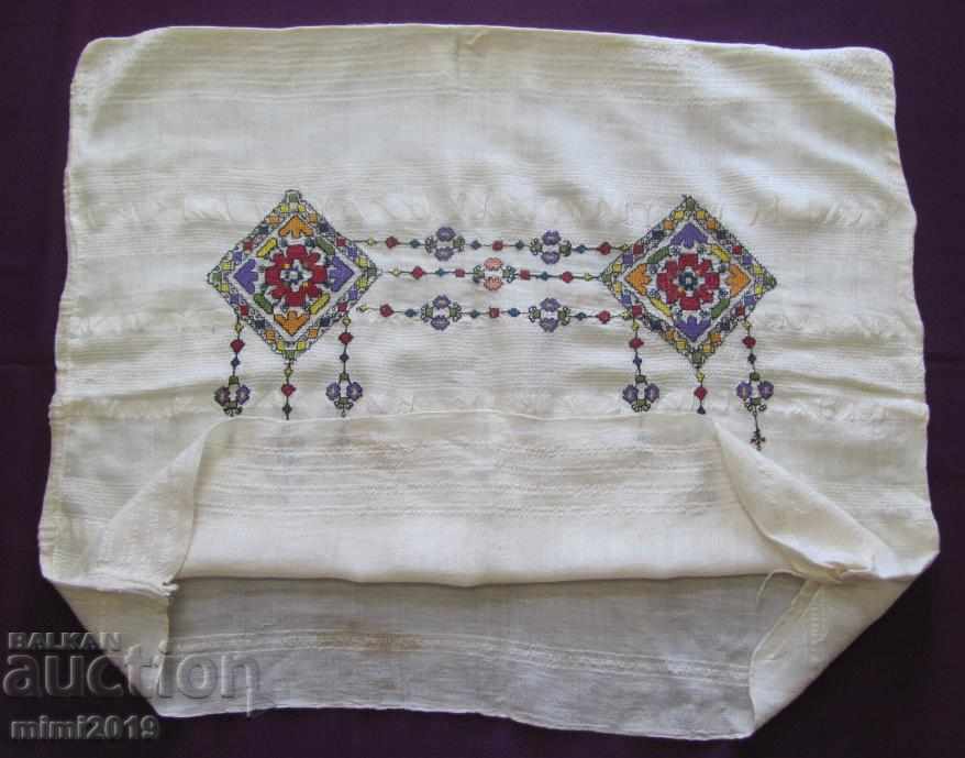 Delivery of 19th Century Folk Art Silk Kenar Pillow Case Delivery of 19th Century Folk Art Silk Kenar Pillow Case