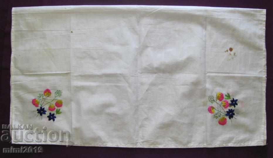 19th Century Hand Embroidered Square, Tablecloth - 6 19th Century Hand Embroidered Square, Tablecloth - 6