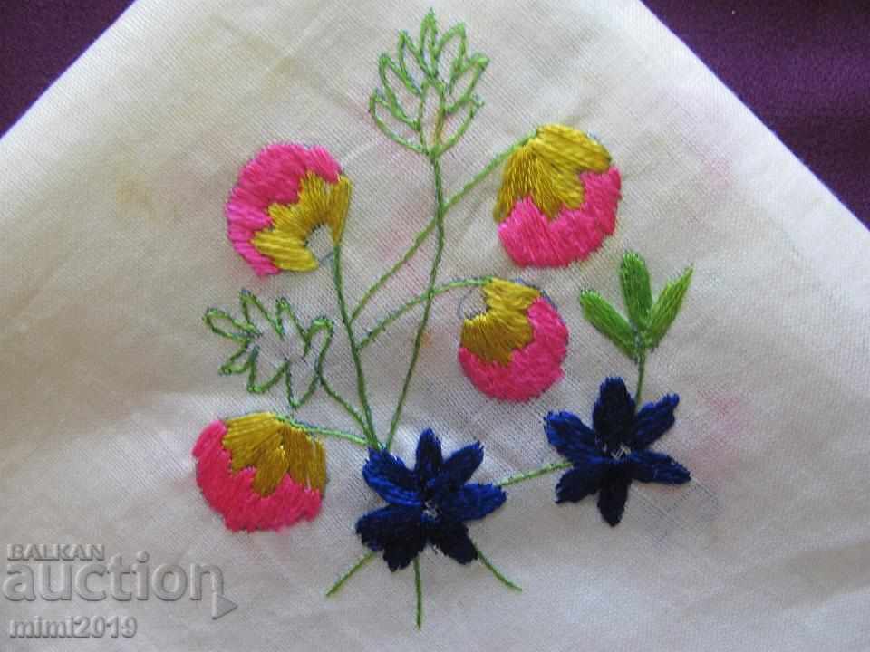 19th Century Hand Embroidered Square, Tablecloth - 7 19th Century Hand Embroidered Square, Tablecloth - 7