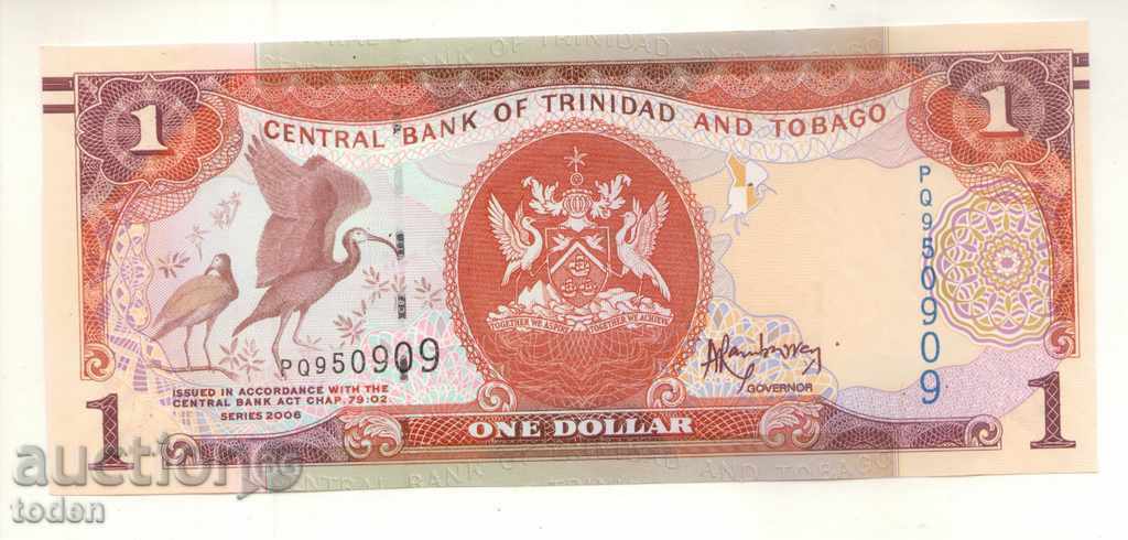 ++Trinidad și Tobago-1 dolar-2006-P 46a.2-Hârtie++