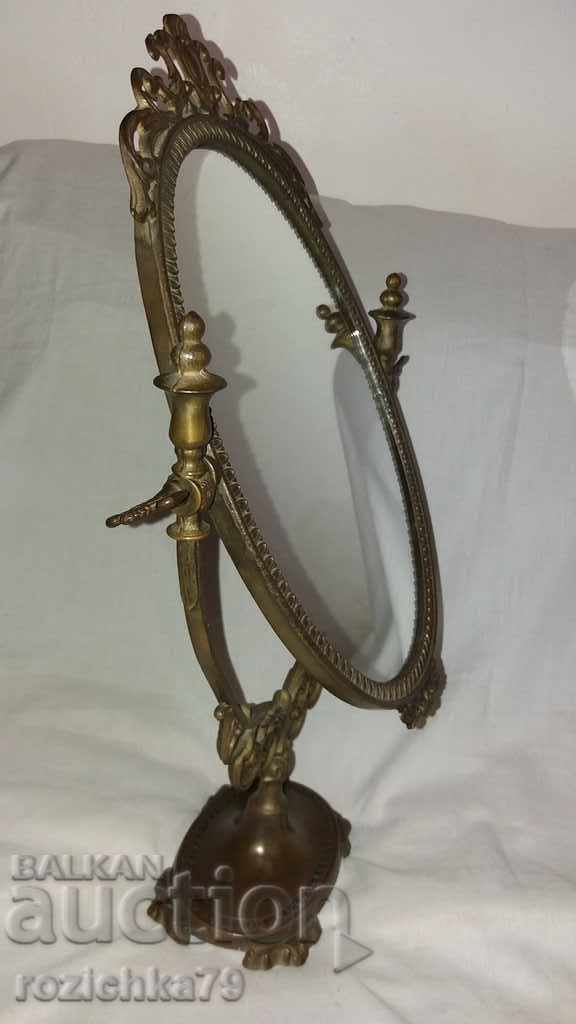 Antique large bronze table mirror with price 160.00 BGN | € 81.81