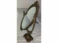 Antique large bronze table mirror