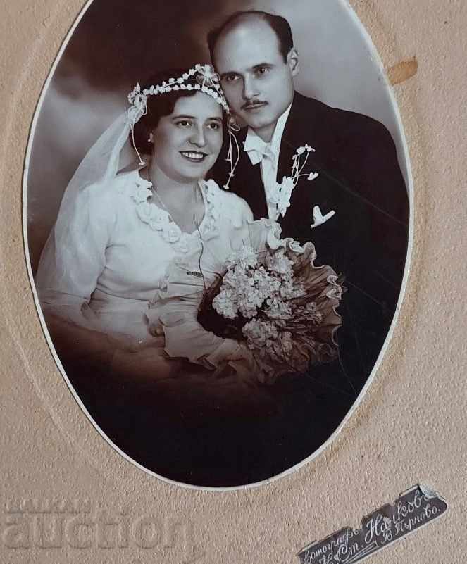 OLD WEDDING PHOTO PHOTO CARDBOARD WEDDING KINGDOM BULGA