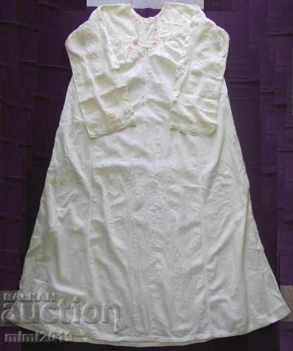 19th Century Folk Art Shirt for Cotton Kenar Costume