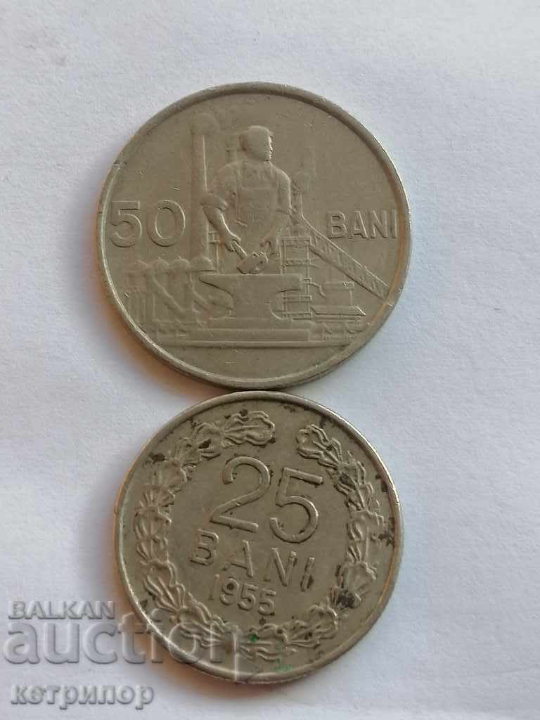 50 και 25 λουτρά 1955. Νομίσματα νικελίου της Ρουμανίας