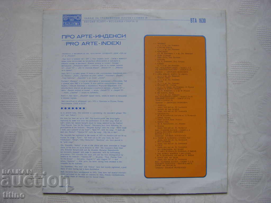 Delivery of WTA 1630 - Pro Arte-Indexes: vocal-instrumental composition Delivery of WTA 1630 - Pro Arte-Indexes: vocal-instrumental composition