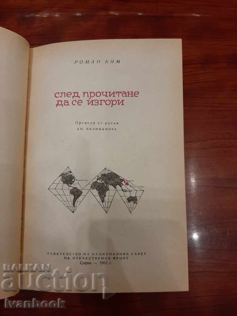 Auction  After reading to burn - Roman Kim