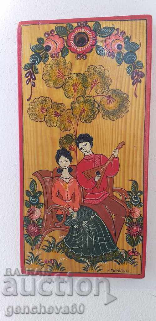 Auction Panel, painting - Folk Gorodets painting Auction Panel, painting - Folk Gorodets painting
