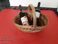 Old Retro Wicker / Willow Wooden Basket from the 1940s