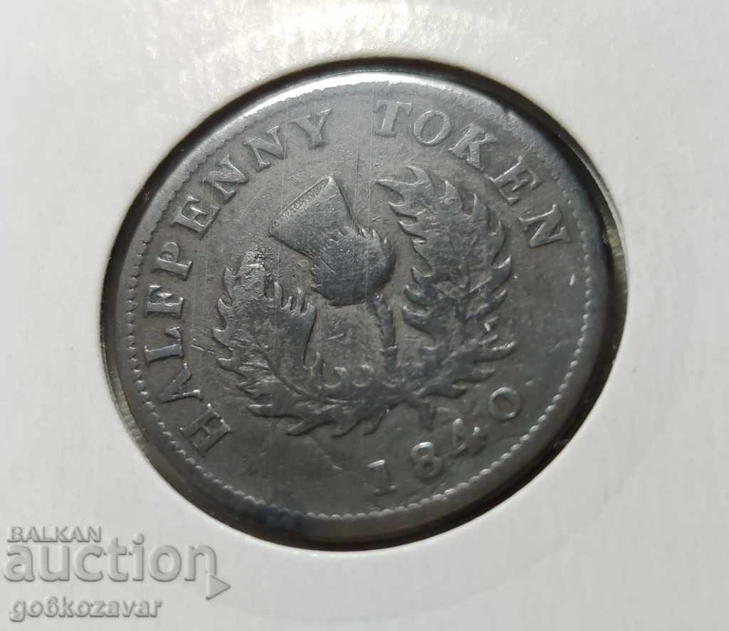 Canada province of Nova Scotia 1/2 penny token 1840 with price 29.00 BGN | € 14.83