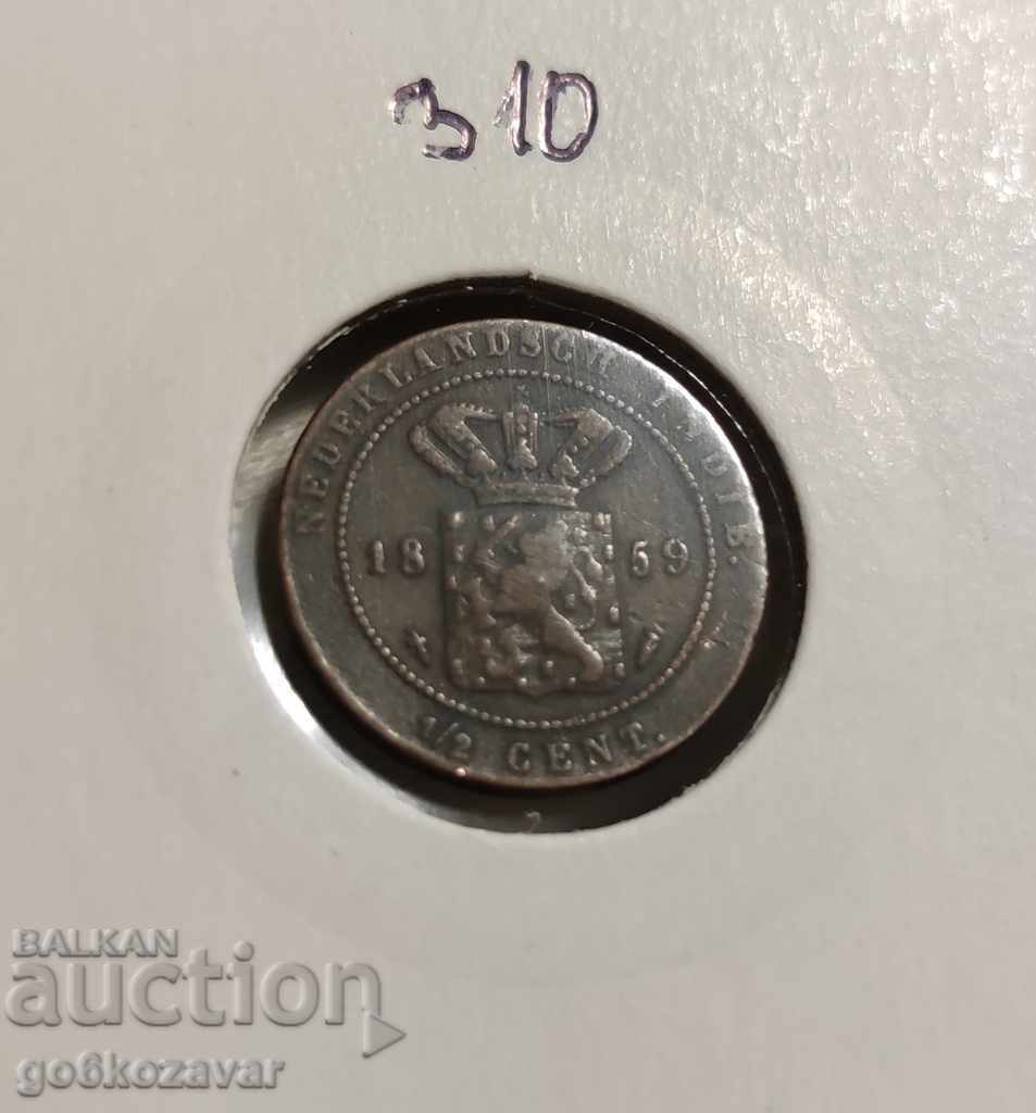 Netherlands East India 1/2 penny 1859
