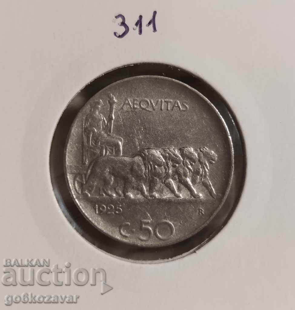 Italia 50 Chintizimi 1925 Monedă rară!