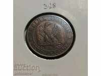 Франция 5 Сантима 1855г Топ Монета, рядка!