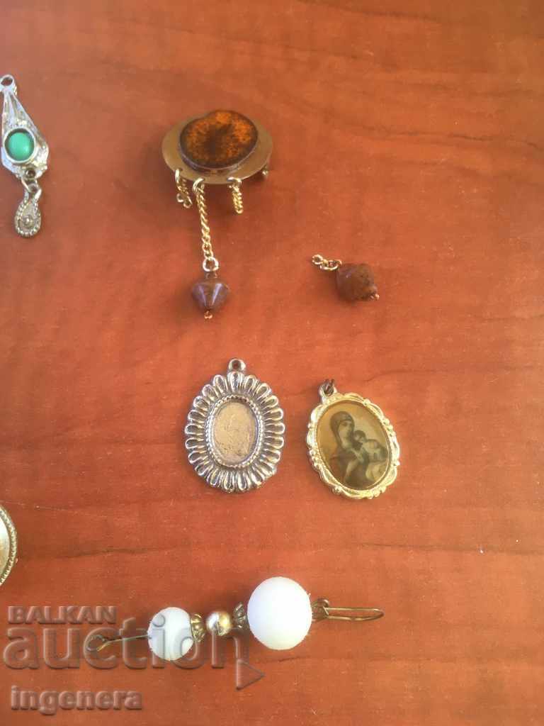 LOT OF JEWELERY EARRINGS, NECKLACE STRONG, SINGLE PARTS, ETC. - 6