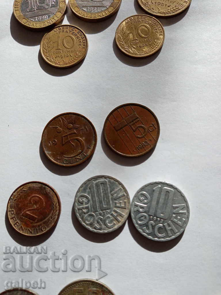 LOT OF COINS - FRANCE / BULGARIA - 22 pcs. - BGN 3.00 - 5 LOT OF COINS - FRANCE / BULGARIA - 22 pcs. - BGN 3.00 - 5