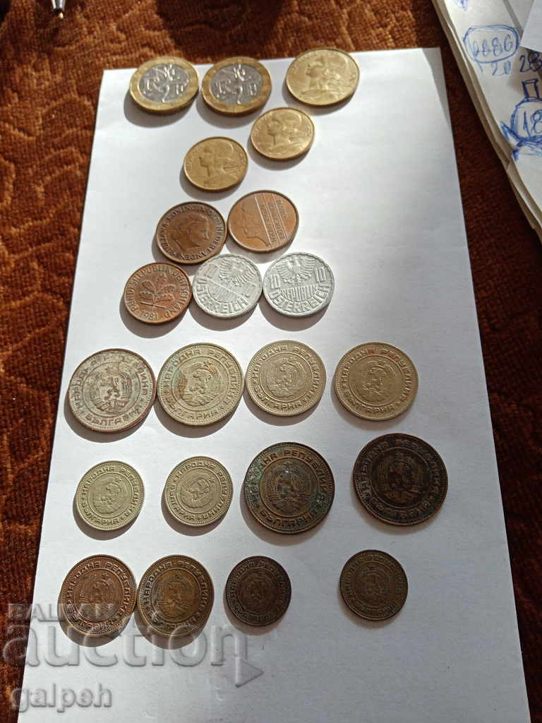 LOT OF COINS - FRANCE / BULGARIA - 22 pcs. - BGN 3.00 - 7 LOT OF COINS - FRANCE / BULGARIA - 22 pcs. - BGN 3.00 - 7