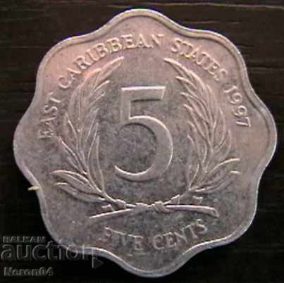 5 cents 1997, Ανατολική Καραϊβική