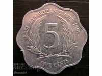 5 cents 1997, Eastern Caribbean