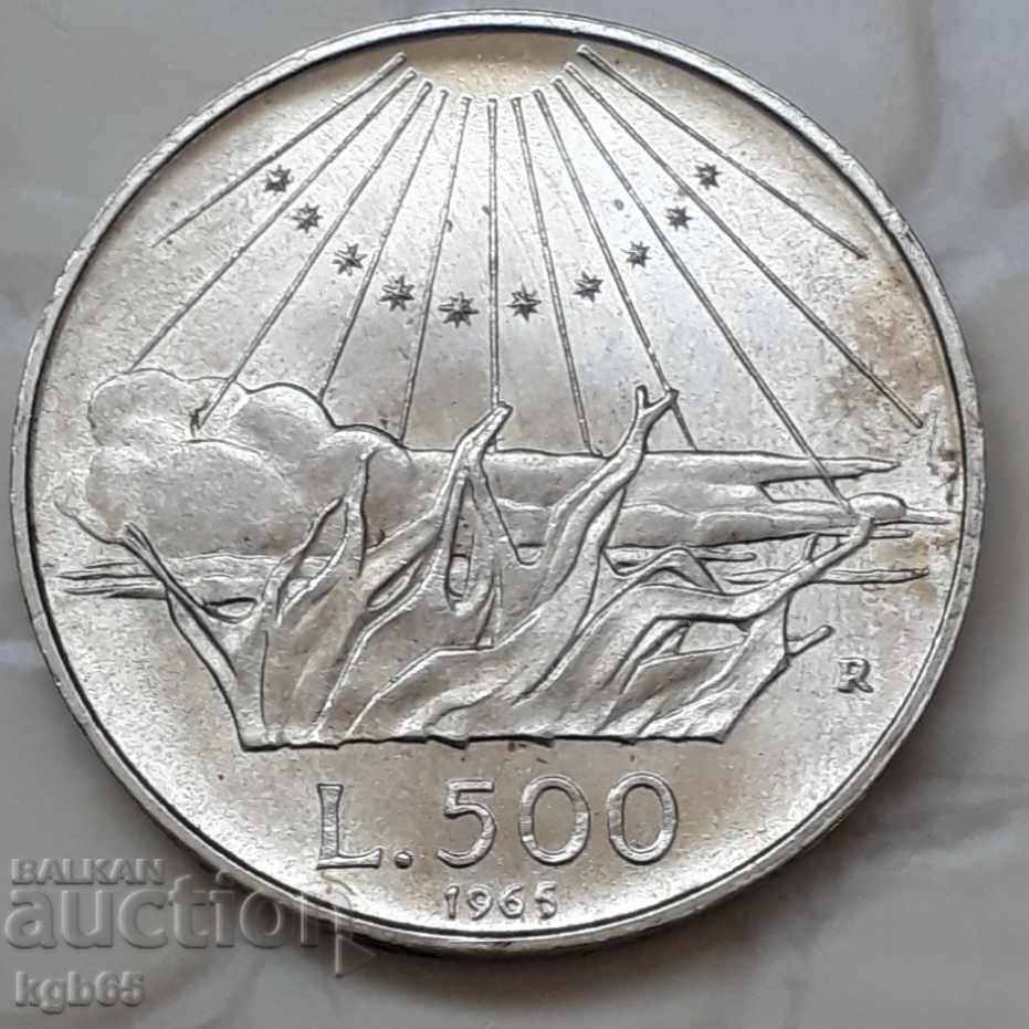 500 pounds 1965. Italy. Silver coin. with price 34.95 BGN | € 17.87 500 pounds 1965. Italy. Silver coin. with price 34.95 BGN | € 17.87