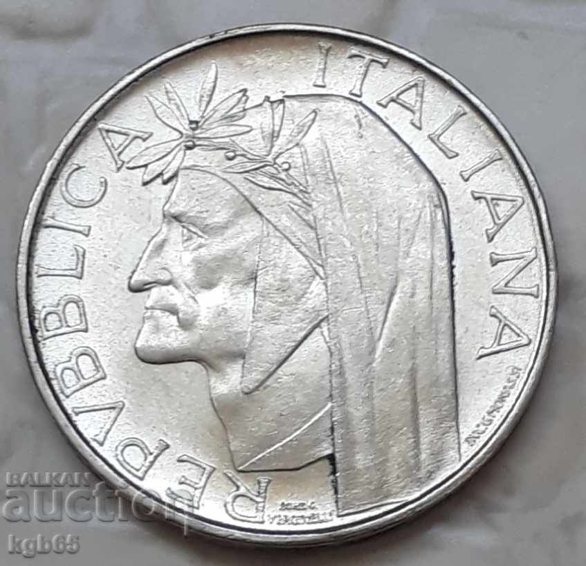 500 лири 1965 г. Италия.Сребърна монета.