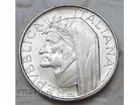 500 de lire sterline 1965. Italia.Monedă de argint.