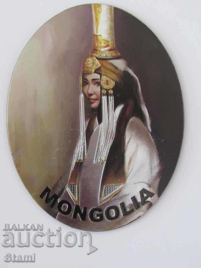 Автентичен  метален магнит от Монголия-серия-54
