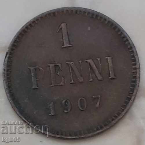 1 penny 1907 Russia for Finland.