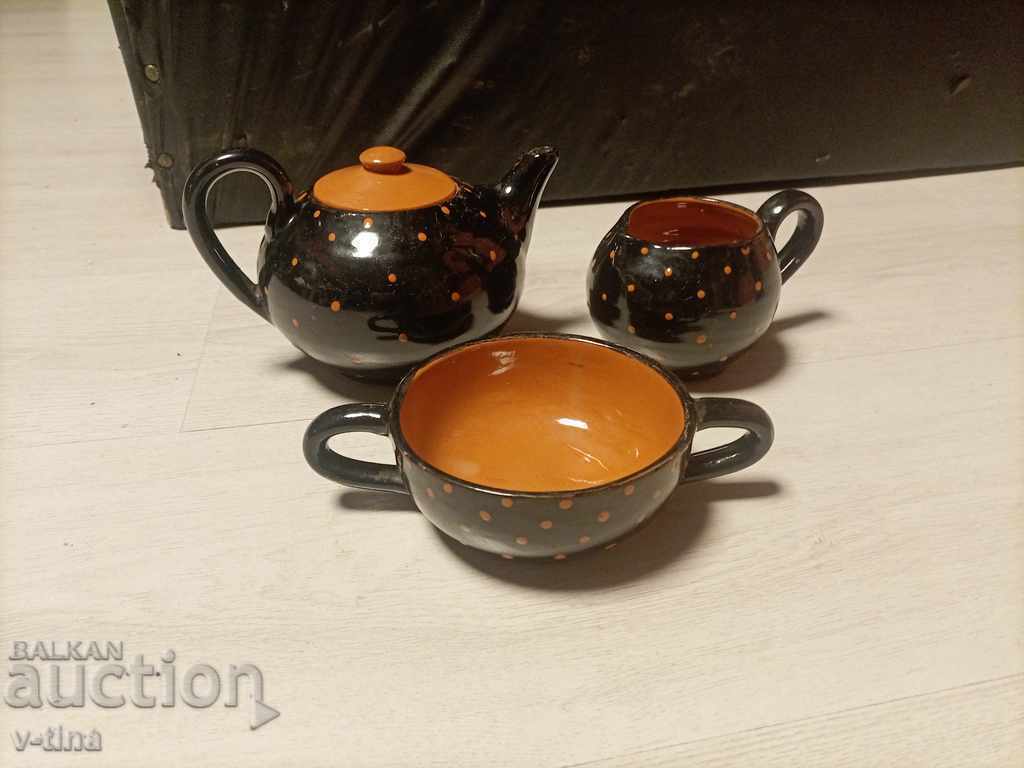 Old tea set ceramics 3 parts