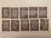 Timbre „Leul Mare” II-1 penny-10 bucăți-Lot-1