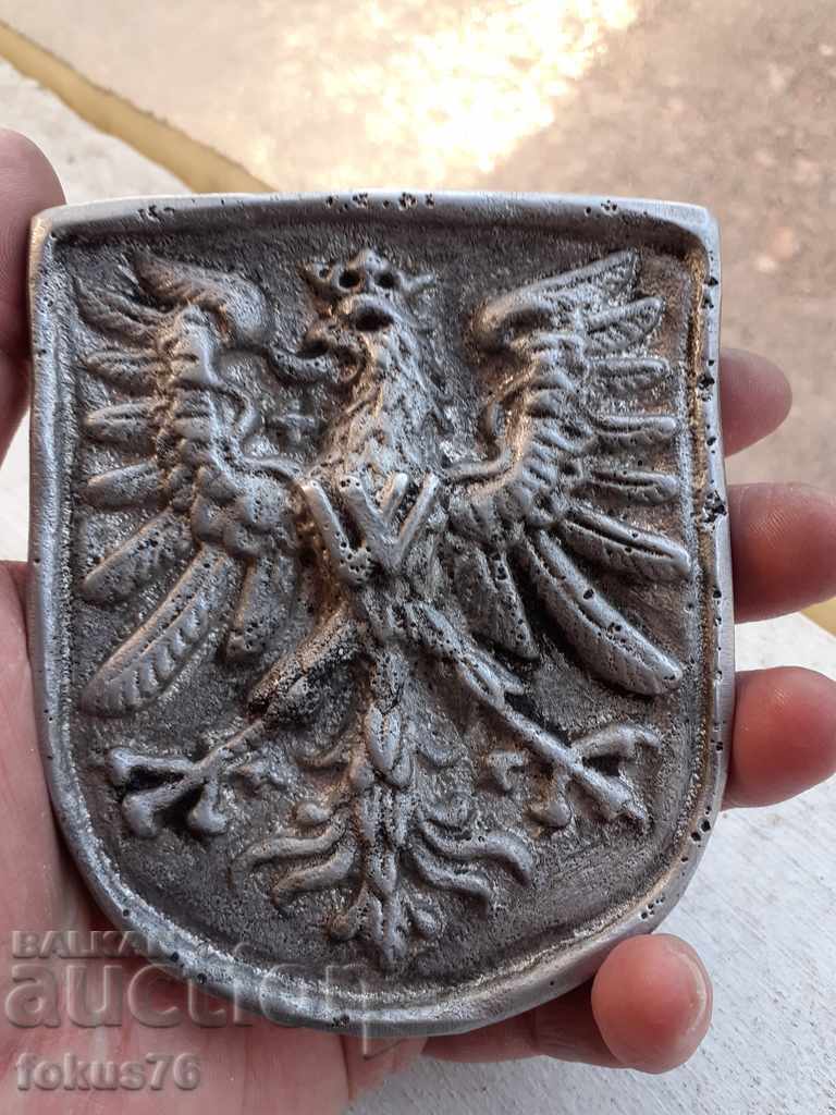 Metal coat of arms eagle with aluminum crown