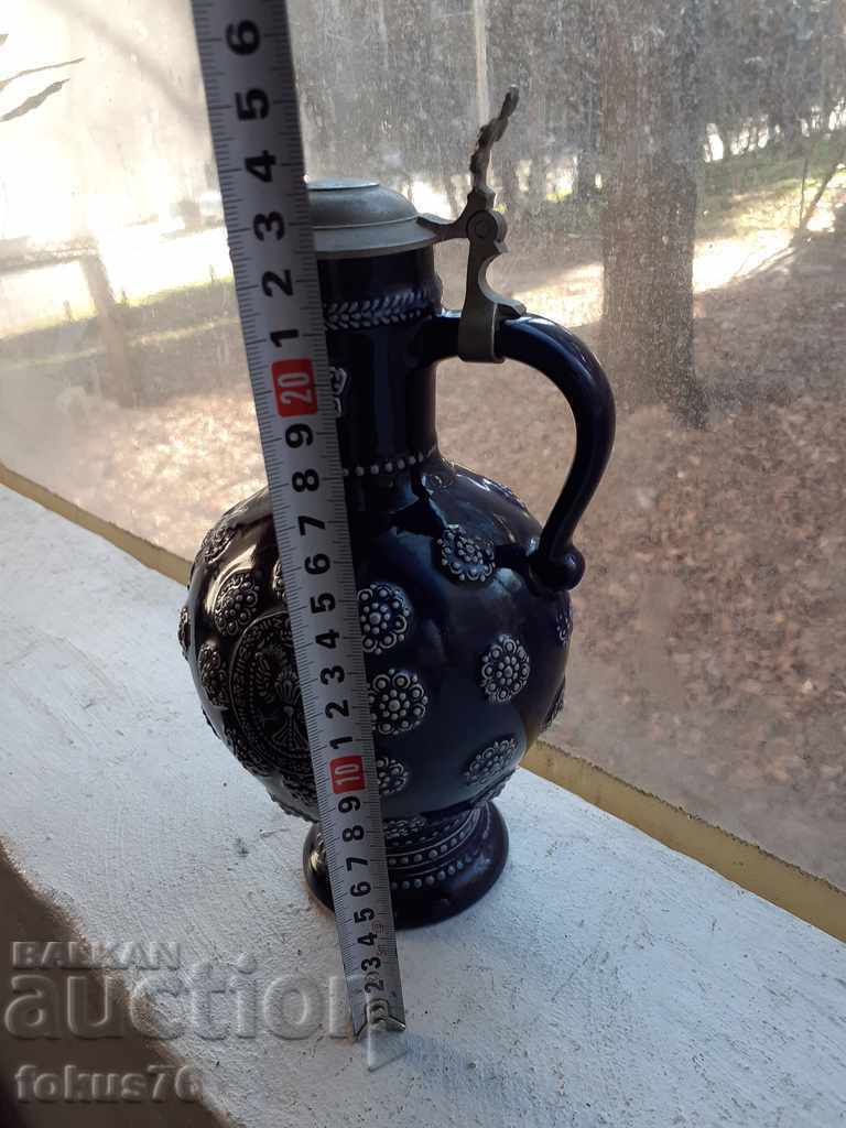 Old German collector's wine jug with ceramic lid - 6 Old German collector's wine jug with ceramic lid - 6