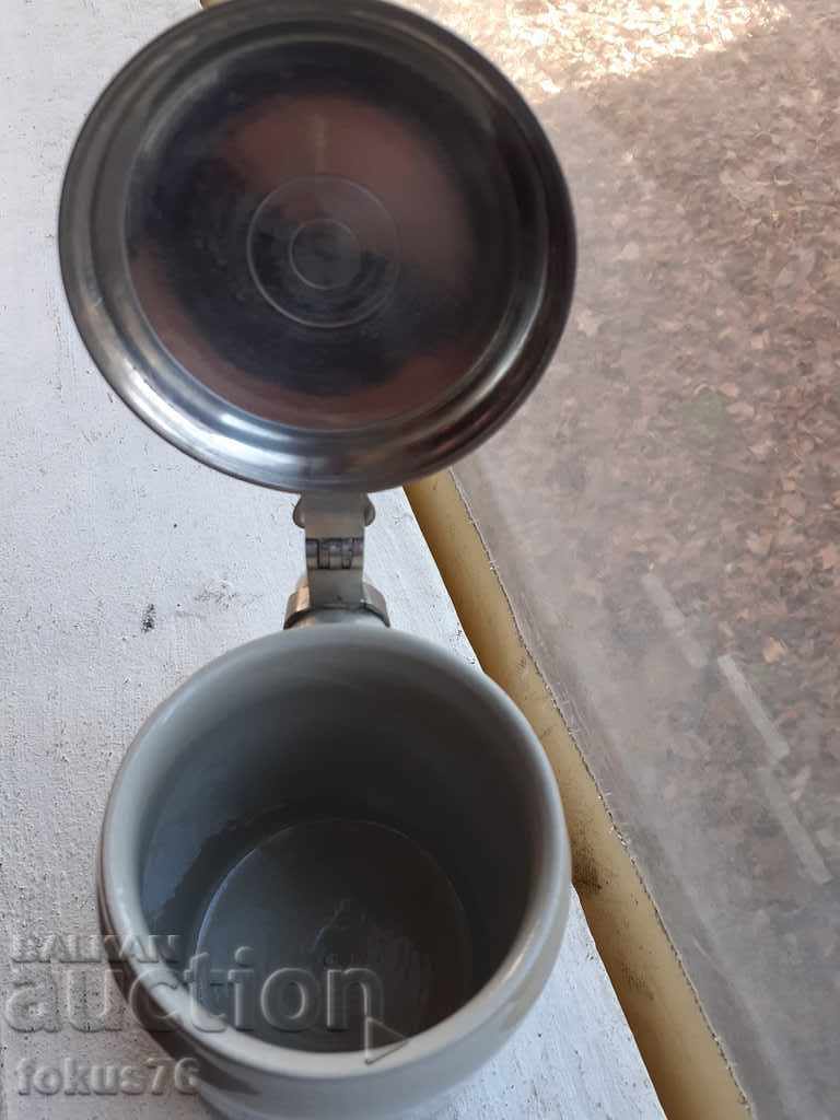 Old German collector's mug with ceramic lid 1965 - 5 Old German collector's mug with ceramic lid 1965 - 5