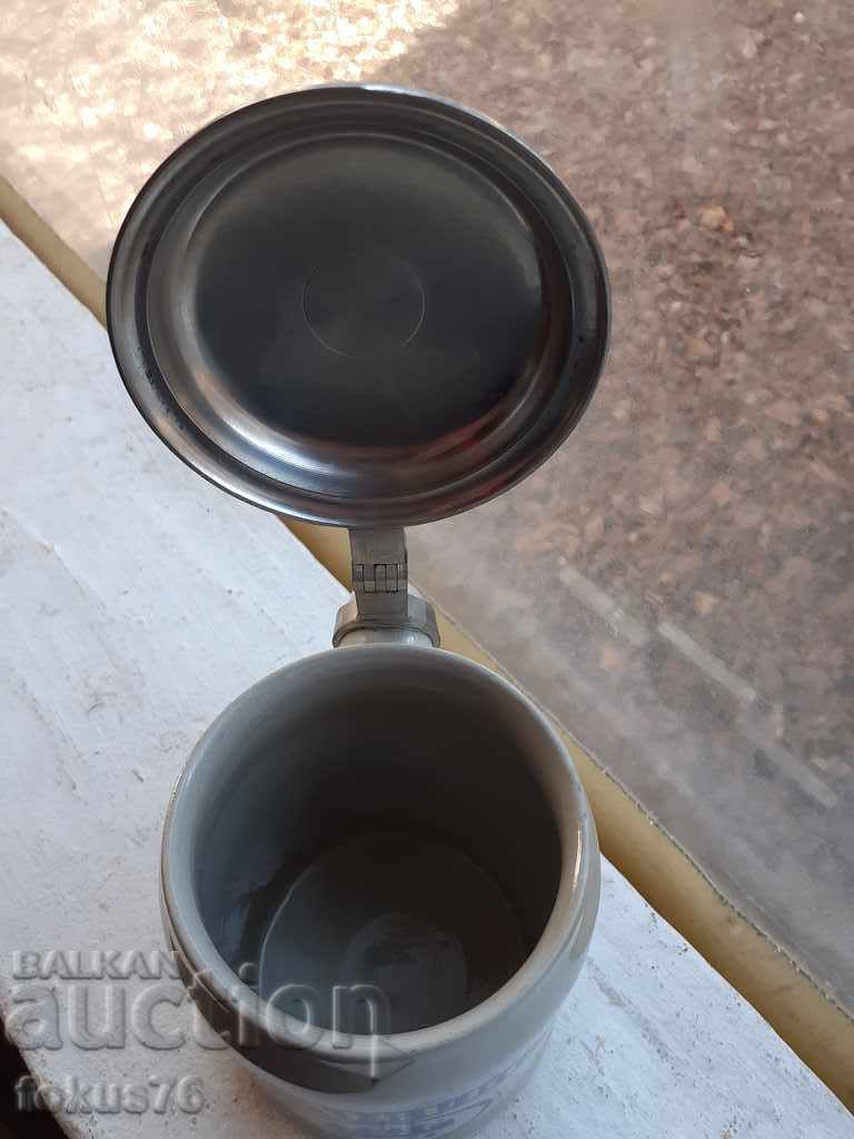 Old German collector's mug with ceramic lid 1964 - 6