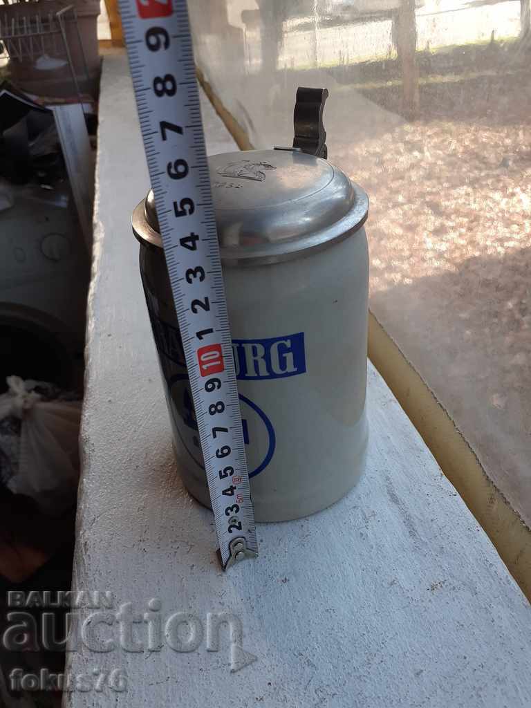 Old German collector's mug with ceramic lid 1964 - 7