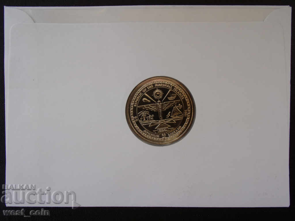 Доставка на Маршалски острови-5 долара 1995 NUMISBRIEFE UNC Rare Доставка на Маршалски острови-5 долара 1995 NUMISBRIEFE UNC Rare