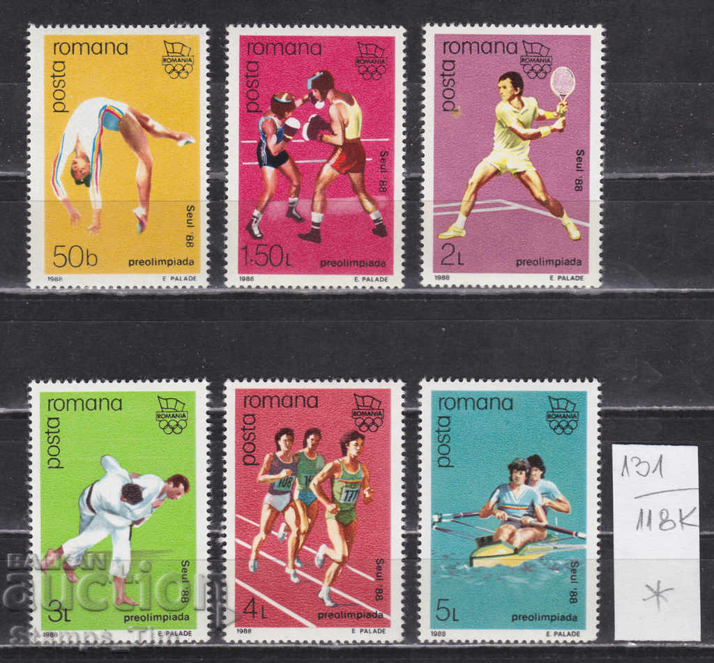 Auction 118K131 / Romania 1988 Olympic Games - Seoul, Korea (* / **) Auction 118K131 / Romania 1988 Olympic Games - Seoul, Korea (* / **)