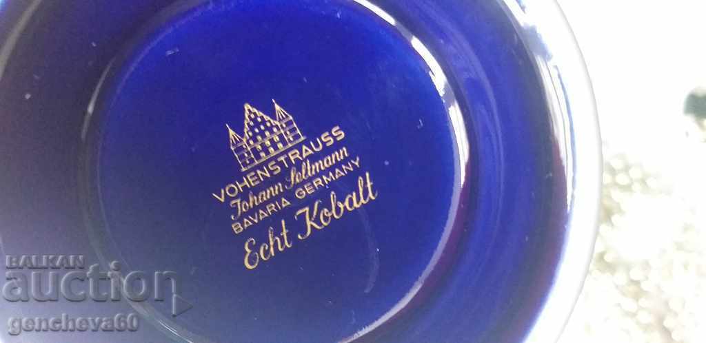 Author's vase Johann Zeltmann cobalt 24cm roses porcelain with price 60.00 BGN | € 30.68