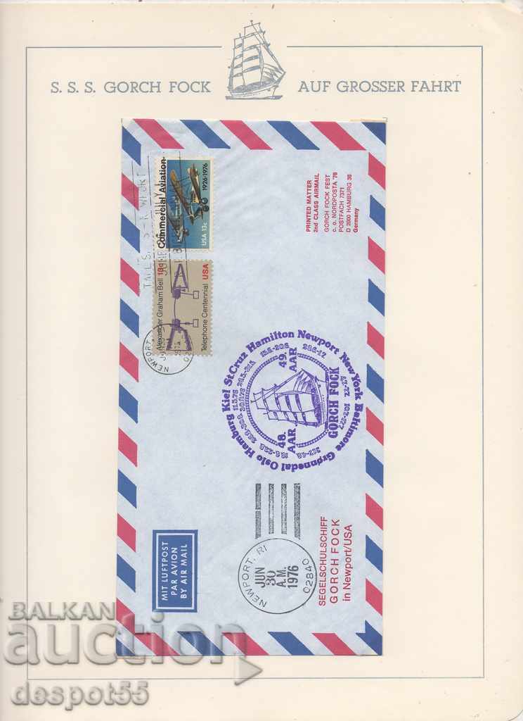 1976. Η.Π.Α. Ταχυδρομείο πλοίου - Gorch Fock II. Φάκελος +